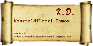 Kosztolánczi Domos névjegykártya